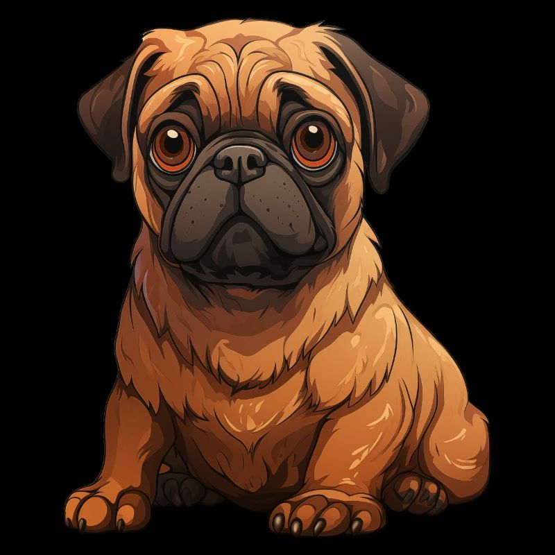 Mops Welpen sitzend