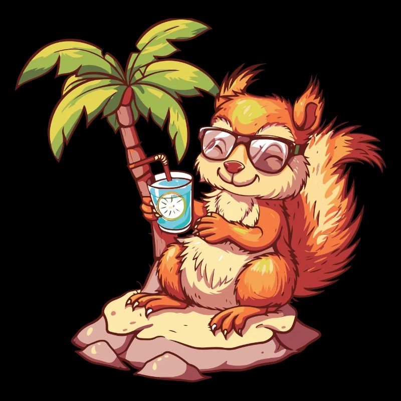 Eichhörnchen Sommer Strand Comic