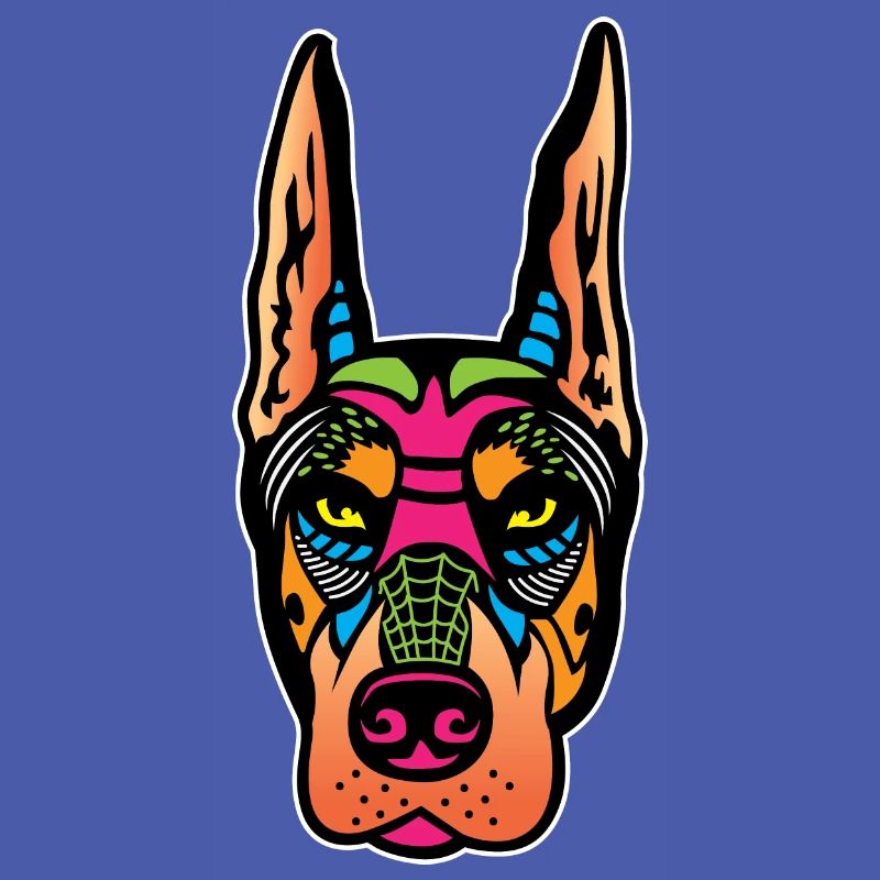 Schädel Dobermann. Maler Gift