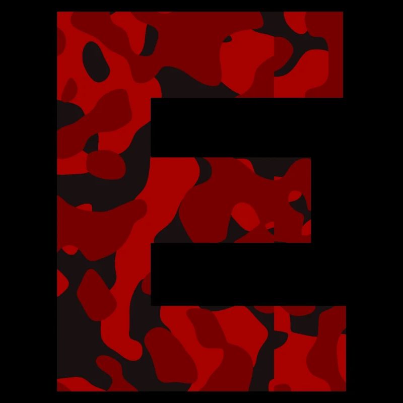 Lettre E Red Camo Design