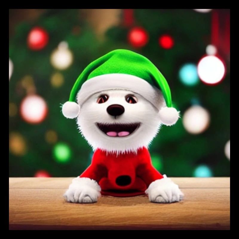 Chien mignon dans le sentiment de Noël