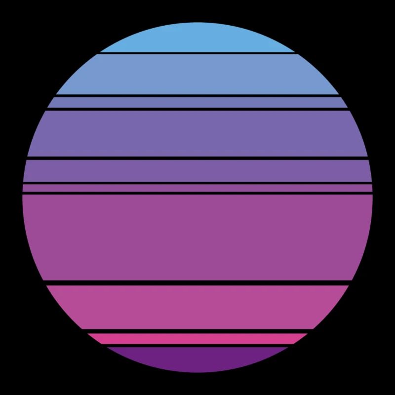 Retro Sunset Background Circle