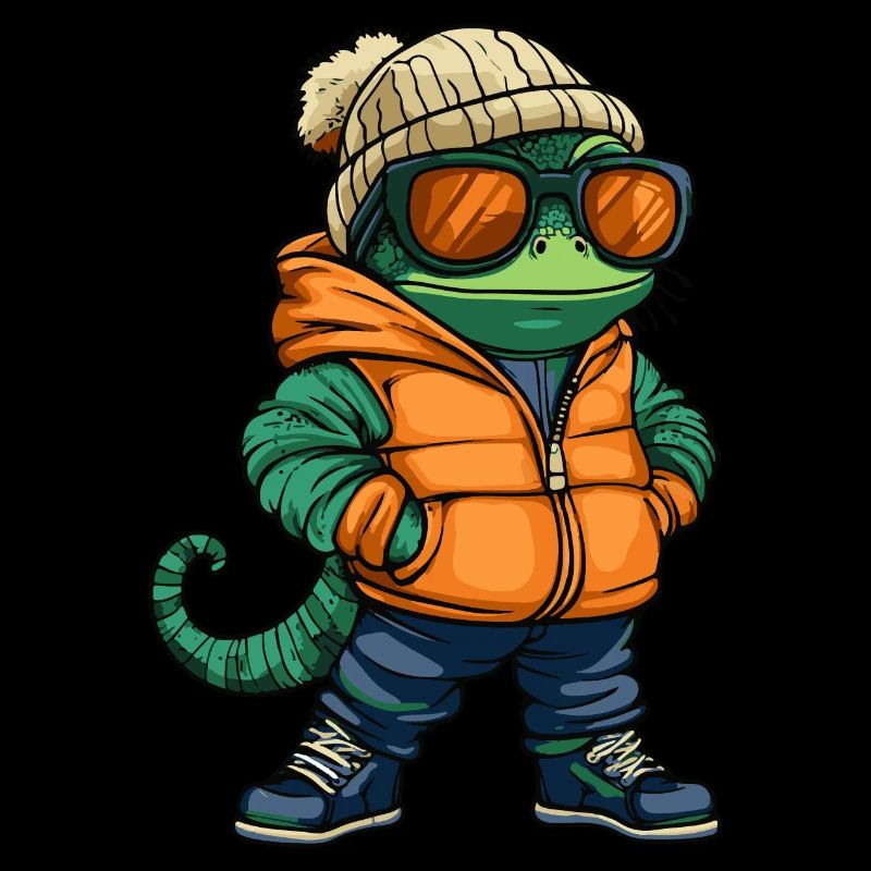 Bande dessinée d’hiver caméléon