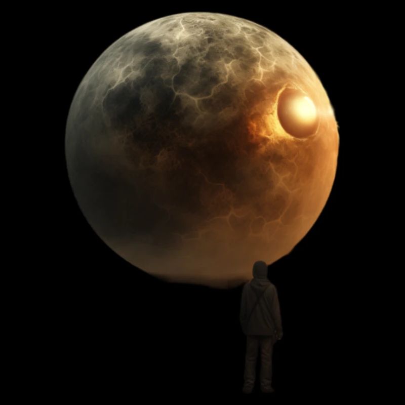 Two planets that collide creating an explosion