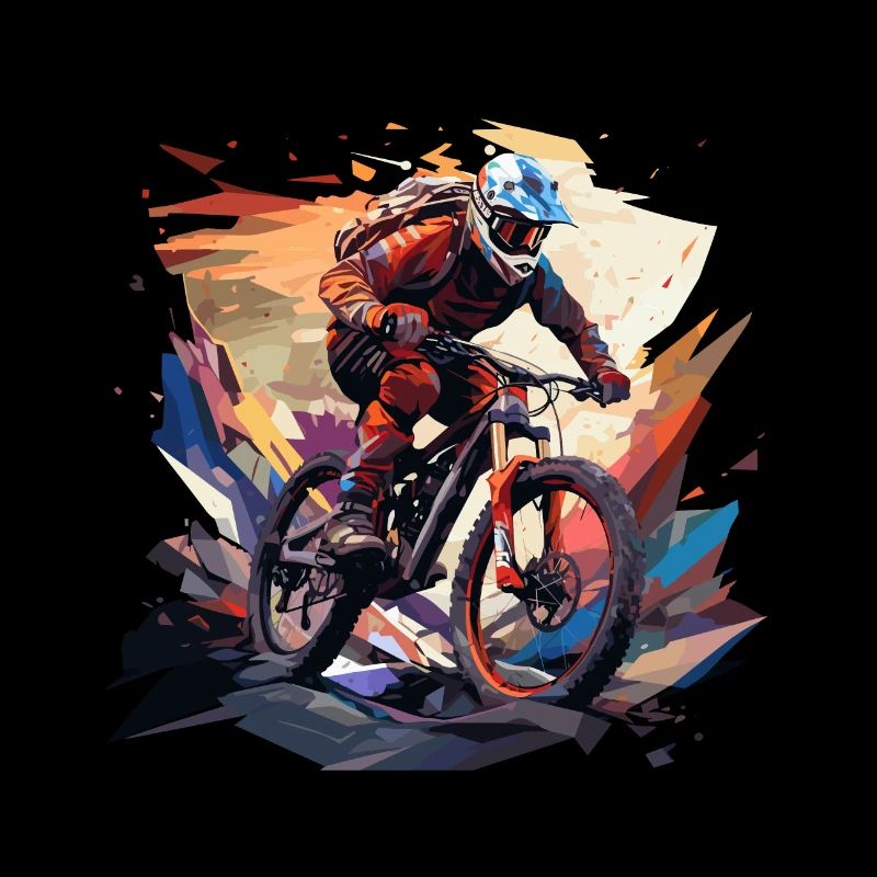 Cool mountain biker t-shirt design, polygon style