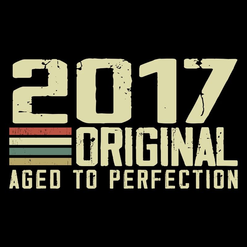 Born in 2017 - Vintage 2017 - 7th Anniversary Retro