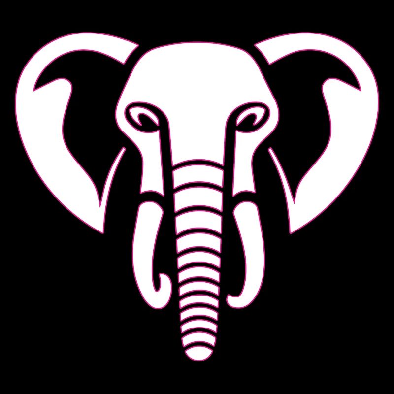 Elephant Majesty: elephant's head print, pink