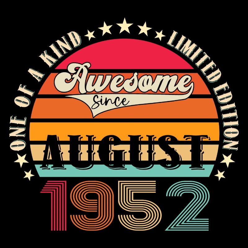 Awesome since August 1952 70. Geburtstag Geschenk