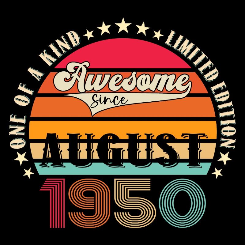 Awesome since August 1950 72. Geburtstag Geschenk