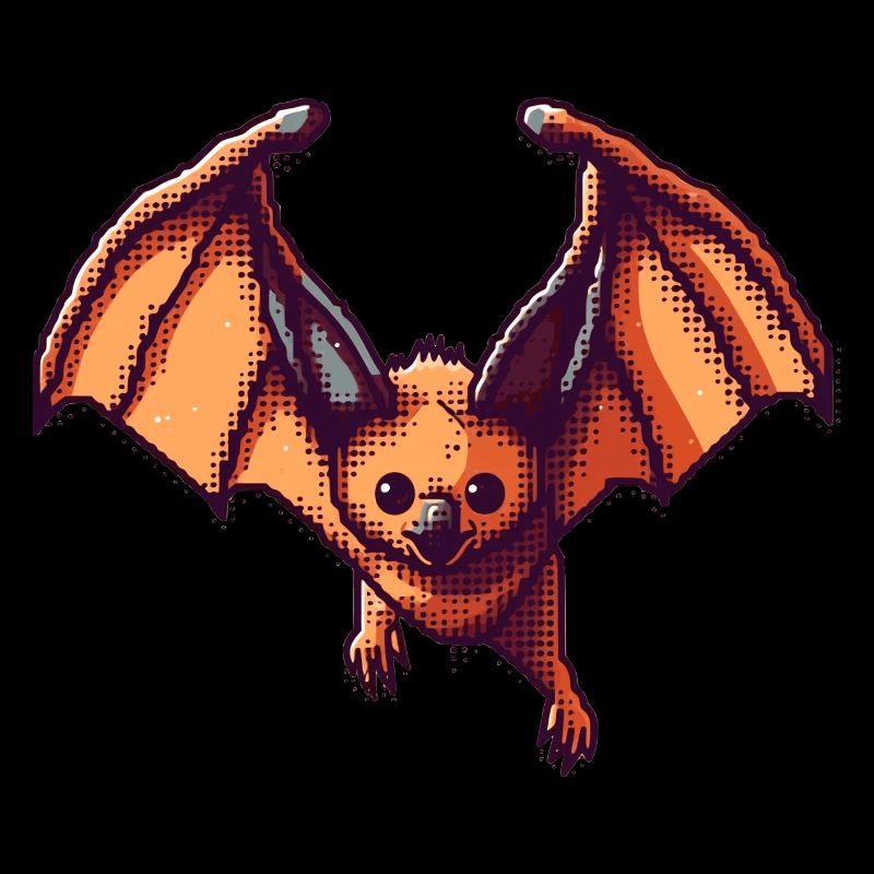 Flying fox comme pixel art rétro et vintage