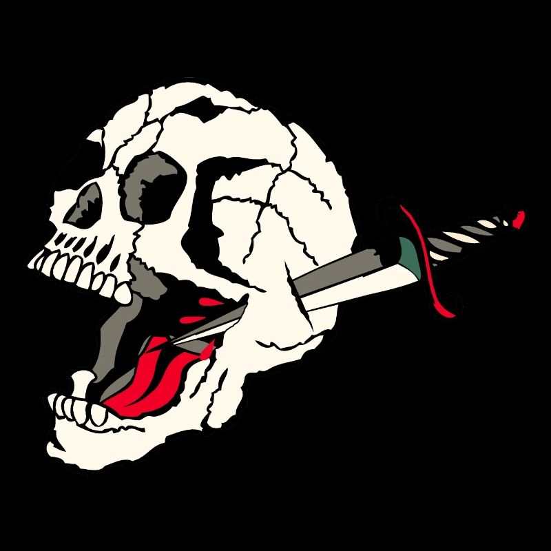 Schädel durchbohrt Todesknospendolch der alten Schule