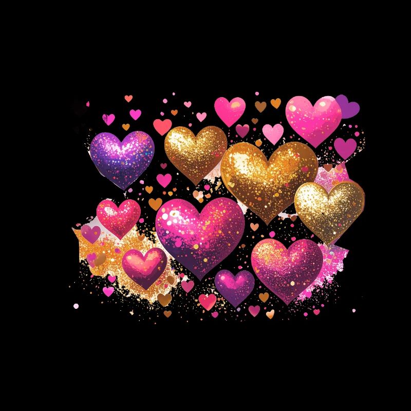 coeurs,or,rose,graffiti,coeur