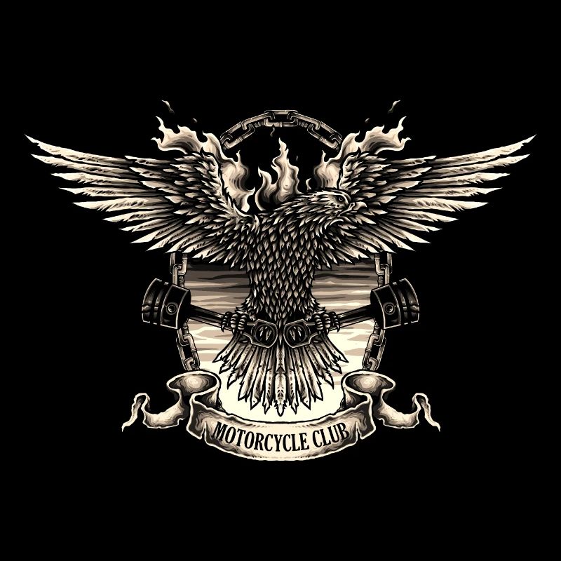 Retro Vector Motorcycle Eagle Sign Sign Helmet Motorcycle
