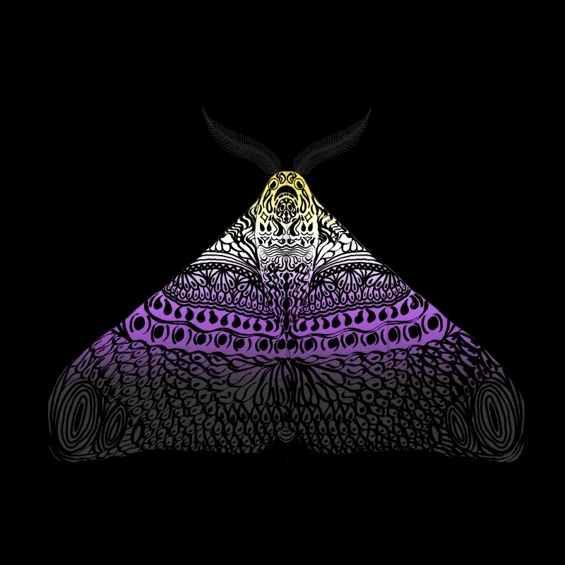 Non Binary Pride Moth Motif A