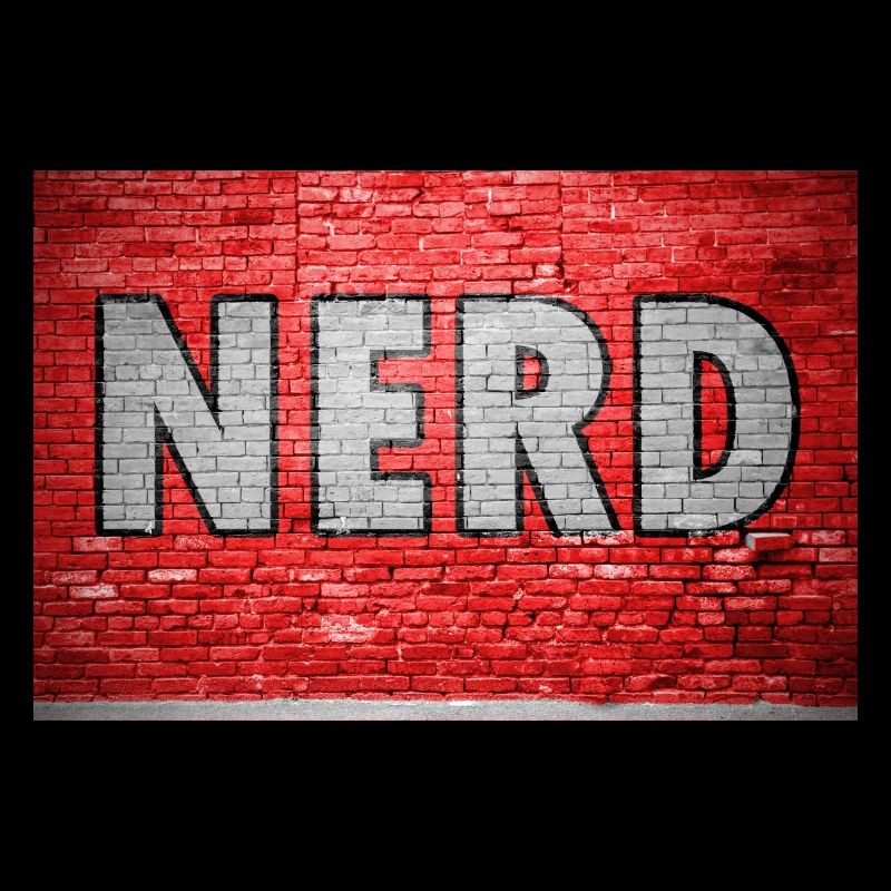 Graffiti de nerd sur un mur de briques