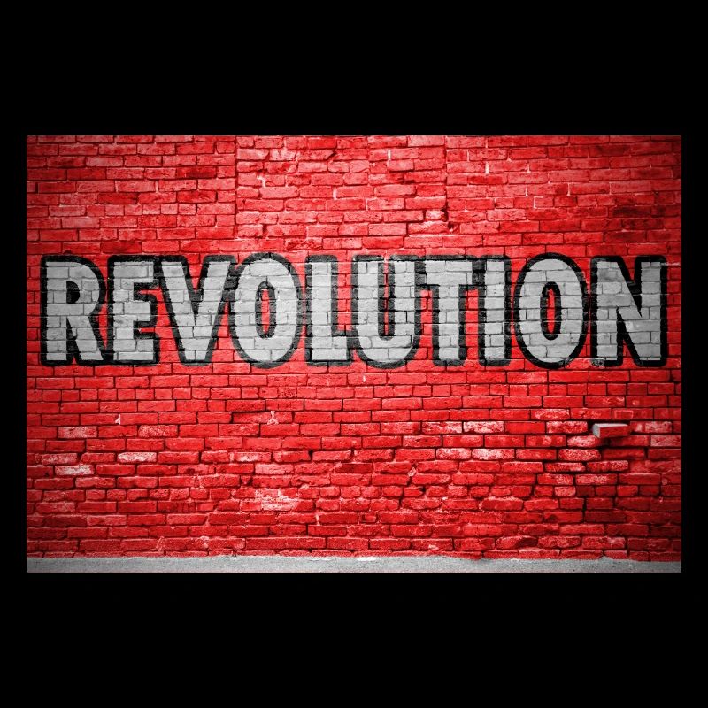 Revolution Brick Wall Graffiti