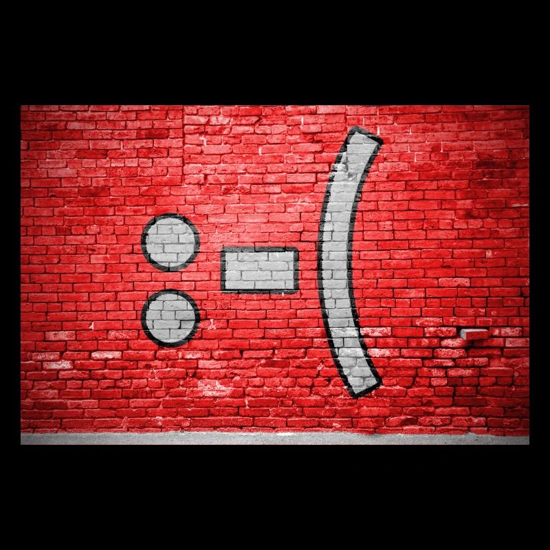 negative Smiley lettering saying Graffiti :-(