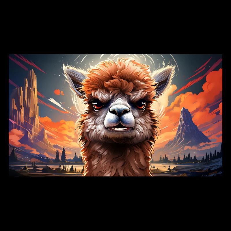 Cute grumpy grouchy animals - alpaca