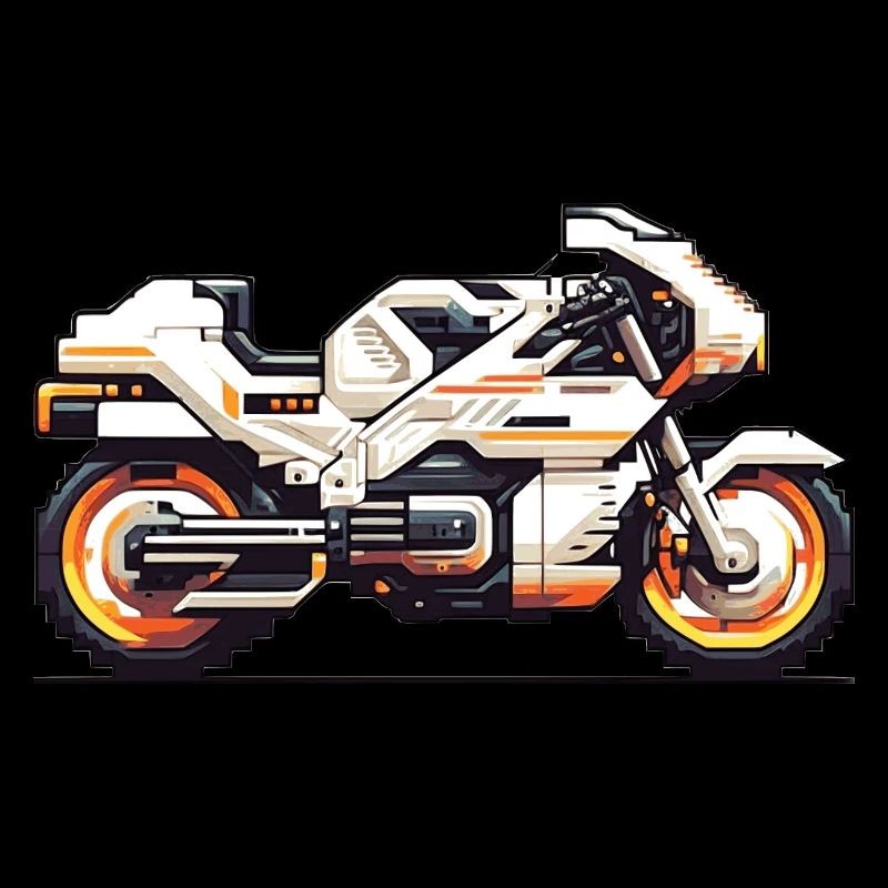Machine de course de moto 8 bits en tant que graphiques vectoriels