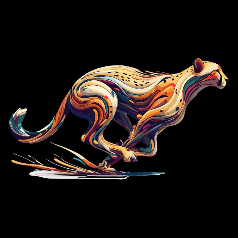 Guépard abstrait coloré