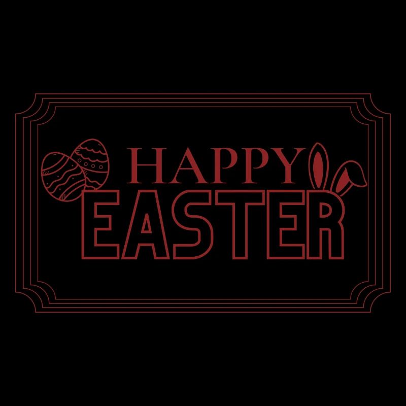 Happy Easter lettering with Easter eggs