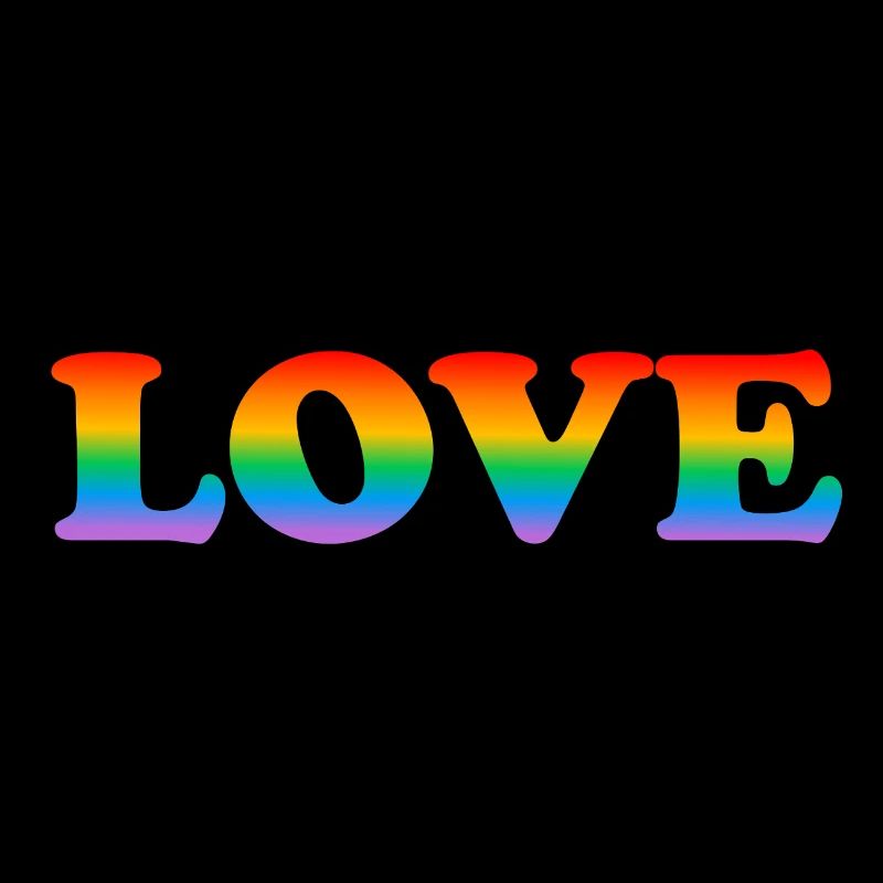 Rainbow text LOVE LGBT Pride Month