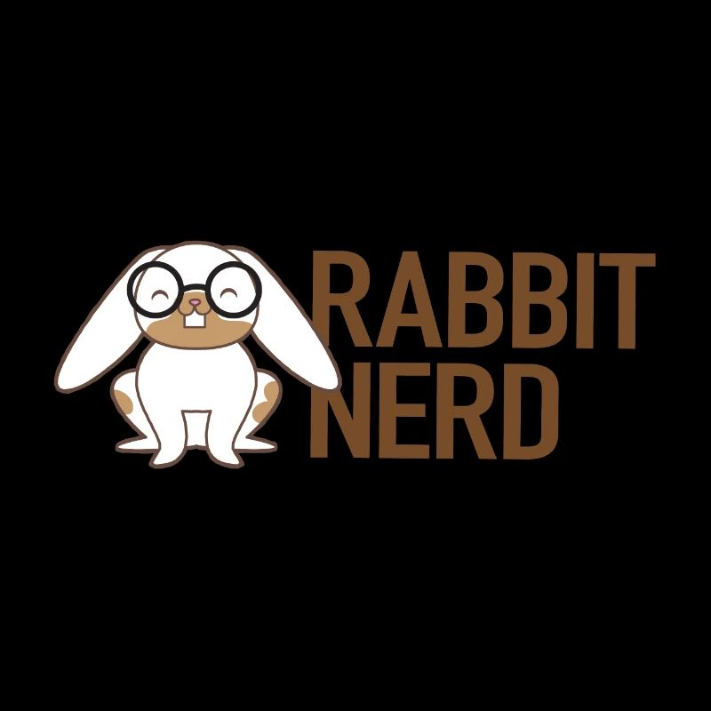 Rabbit nerd with white and brown rabbit