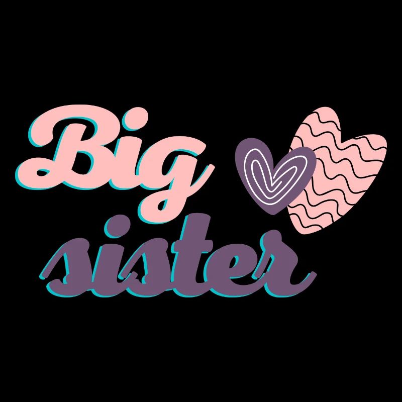 Große Schwester, ein süßes Text- und Herzdesign