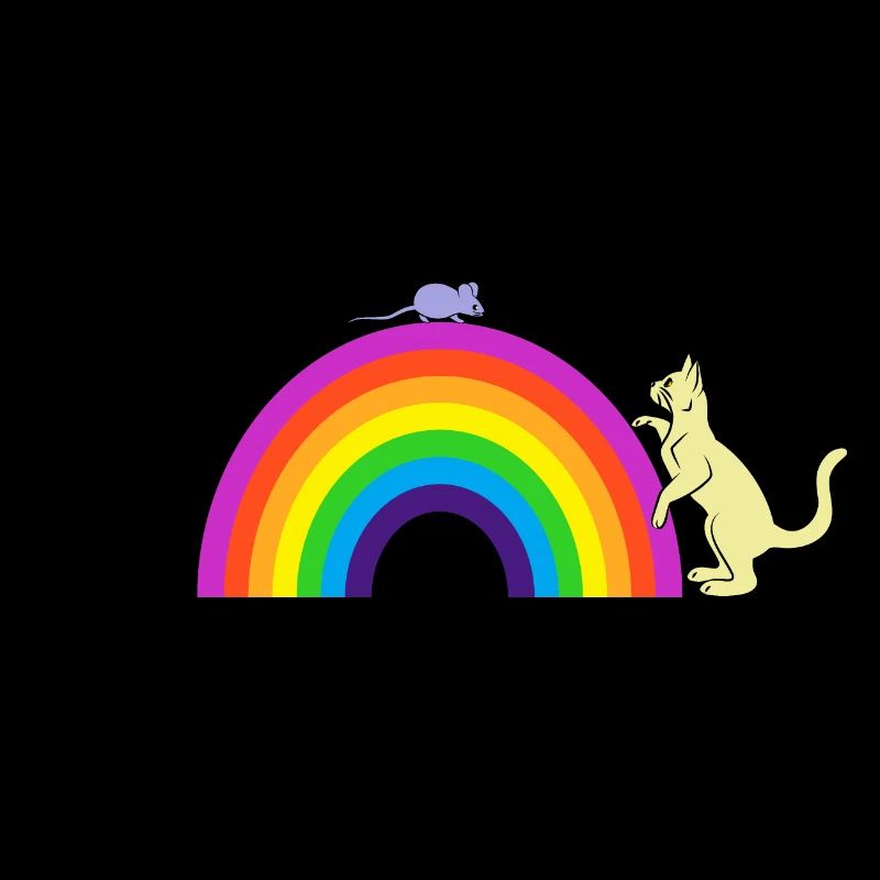 Kidcore Cat and Mouse Rainbow Idée cadeau