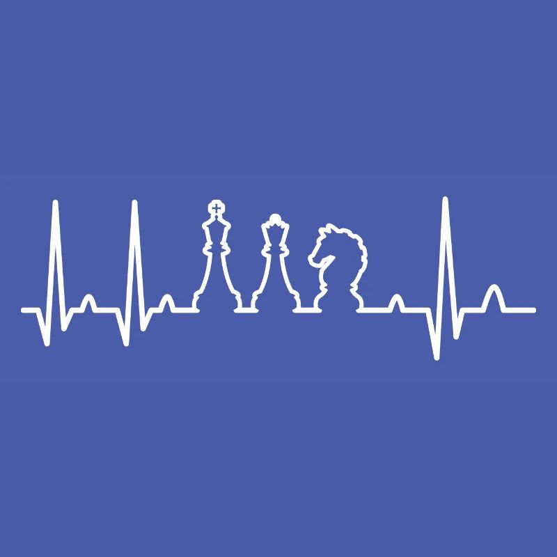 Chess Heartbeat Checkmate Board Game Player Gift
