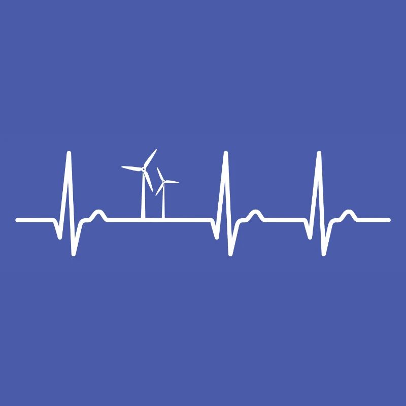 Courbe ECG - courbe cardiaque - éolienne - protection de l’environnement