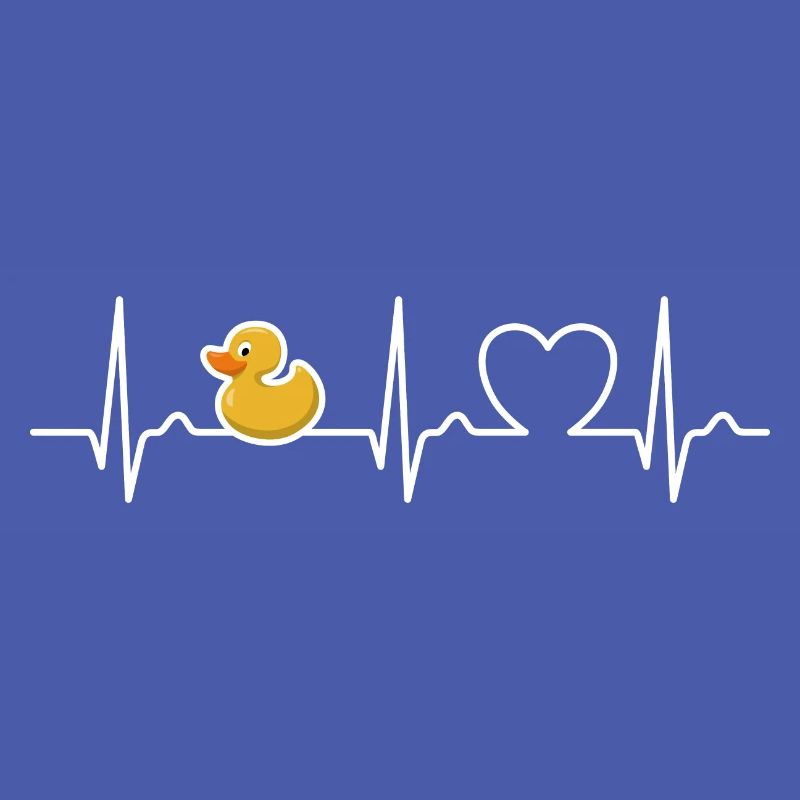 ECG Curve - Heart Curve - Pulse - Rubber Duck
