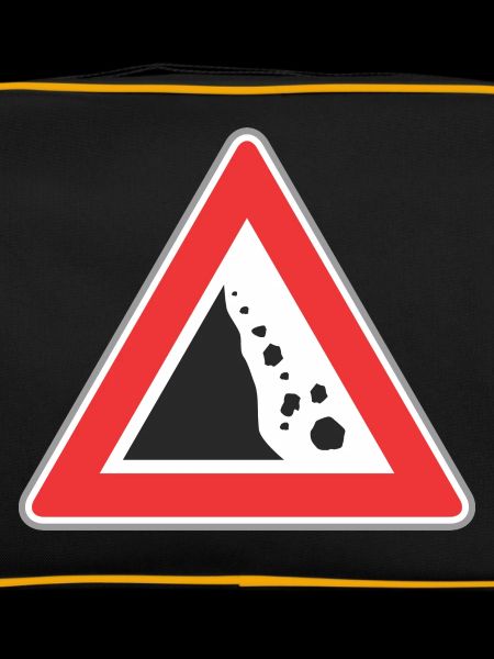 Road sign Stone fall