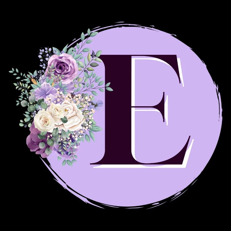 lettre E Couronne de fleurs