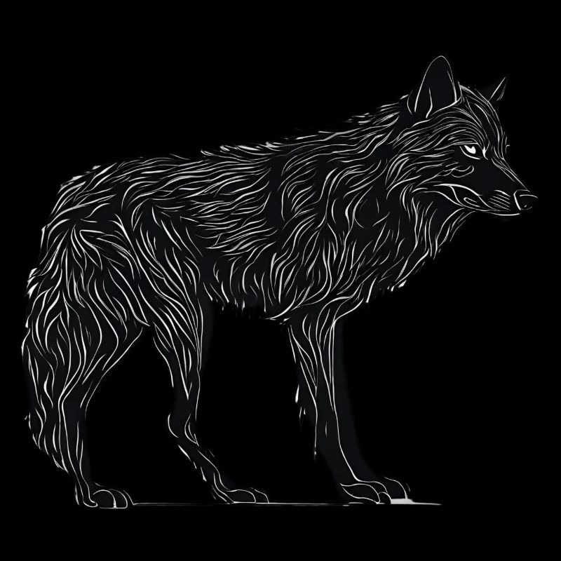 Wilder Wolf - Schwarzer Wolf T-Shirt oder Pullover