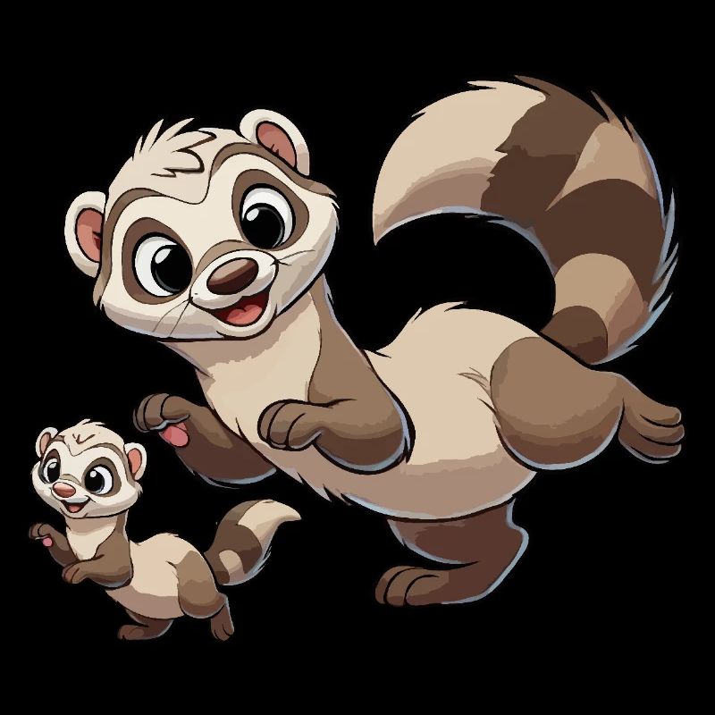 Frettchenmutter mit Kind