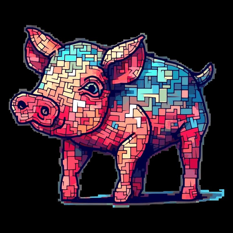 Mignon petit porcelet au look 8 bits