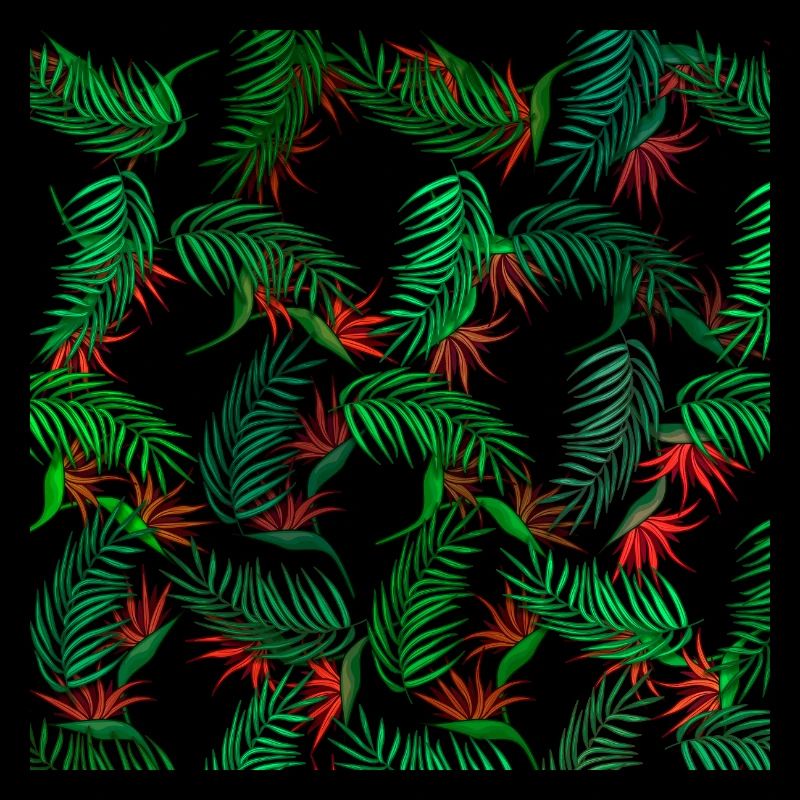 Palm trees and flowers pattern