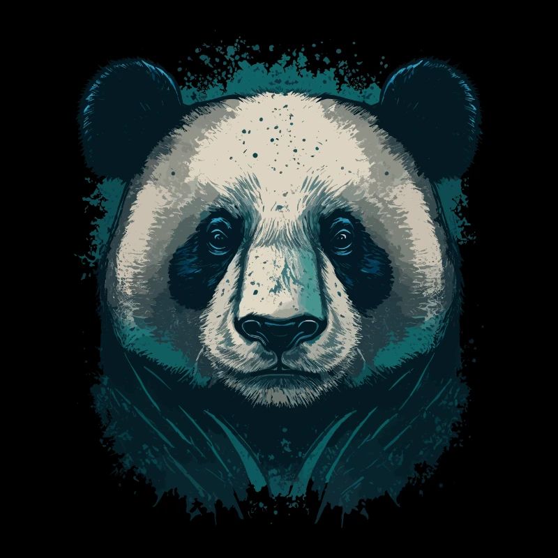 Blue Panda Head
