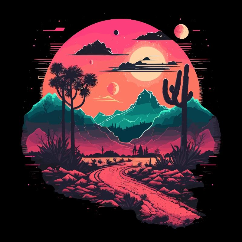 Synthwave-Gebirge
