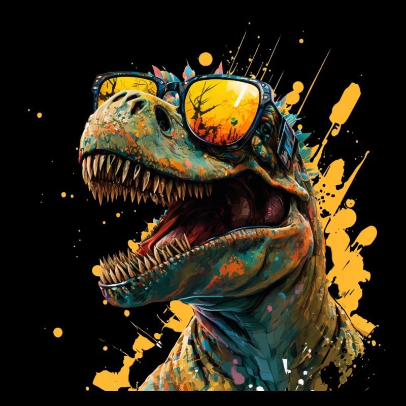 cool dinosaur with sunglasses