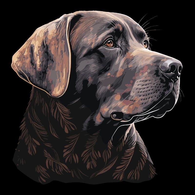Side View Labrador Retriever Illustration