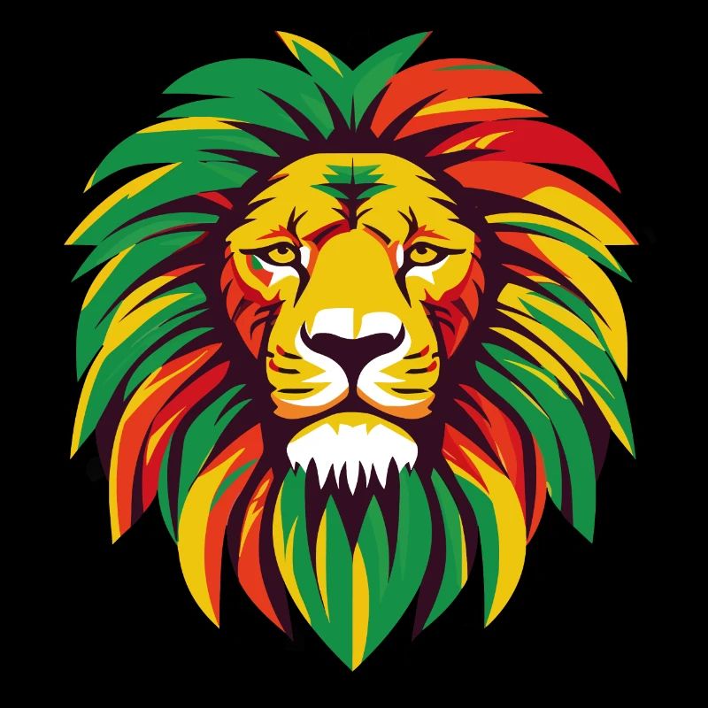 A lion with Rasta colors