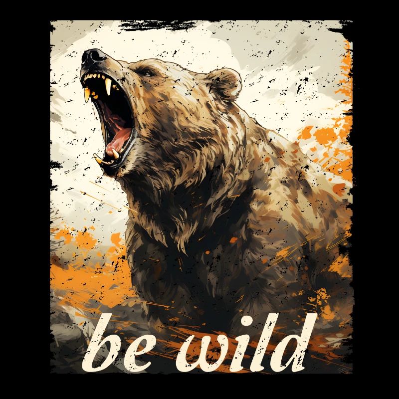be wild Grizzly retro style