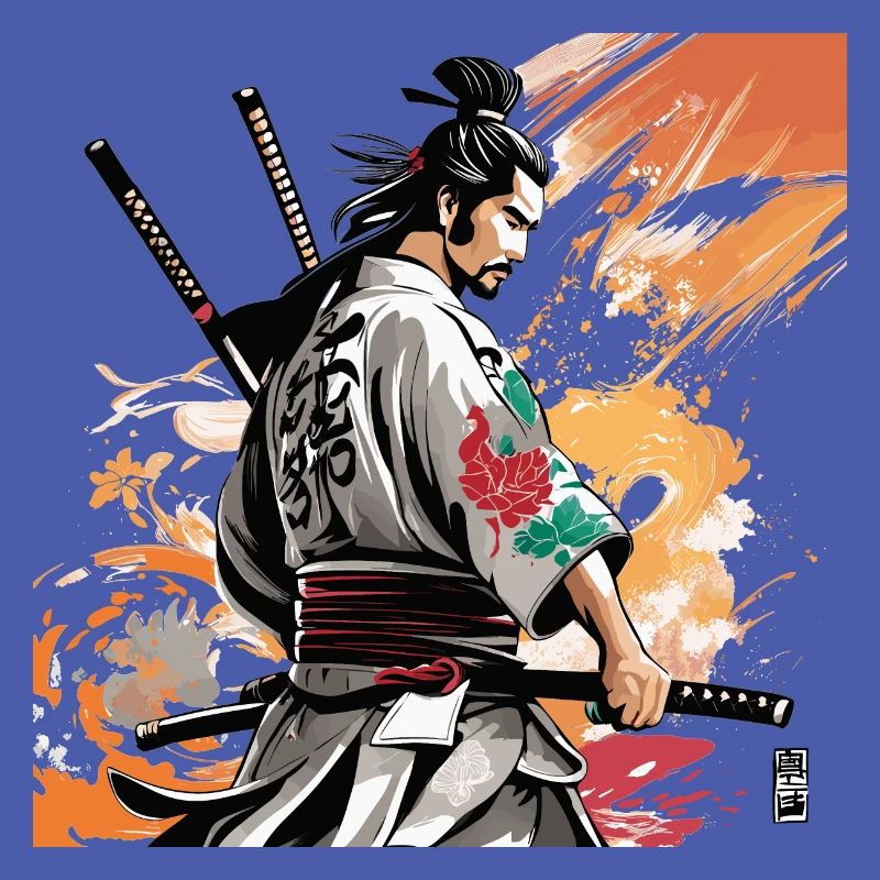 Graphique Samouraï aux épées