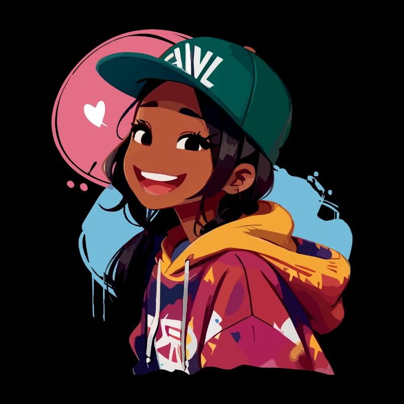 Schwarzes Mädchen im Kapuzenpullover