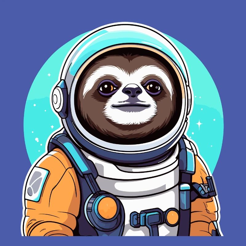 Sloth Astronaut Illustration