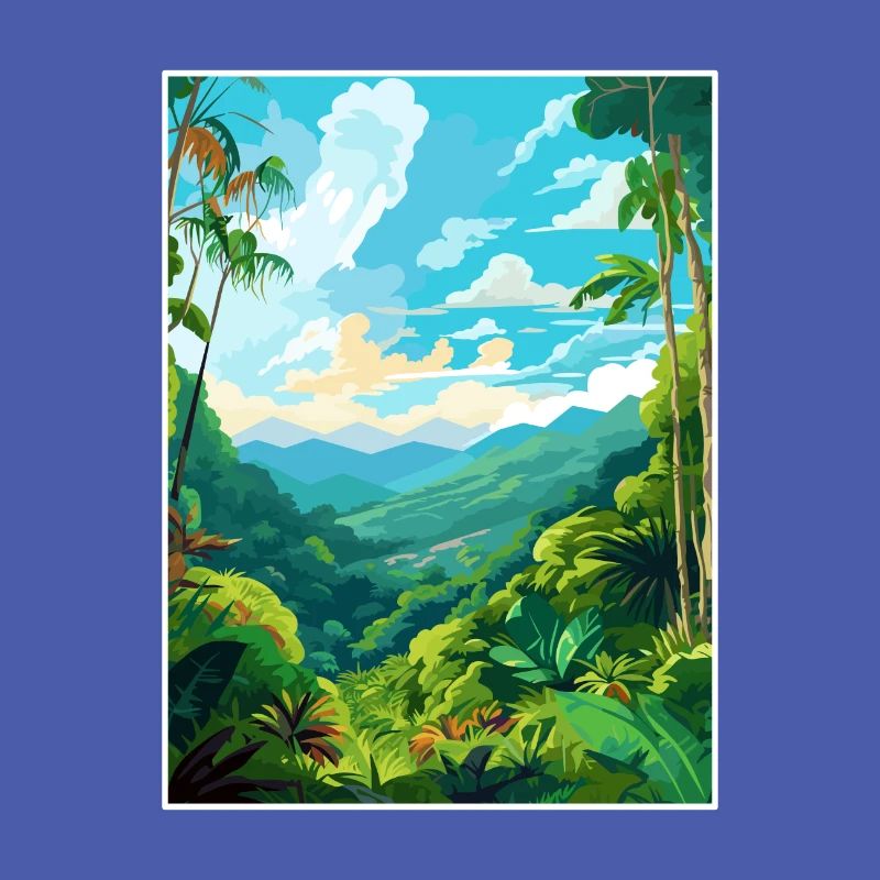 Amazone Rainforest Vintage voyage affiche Souvenir