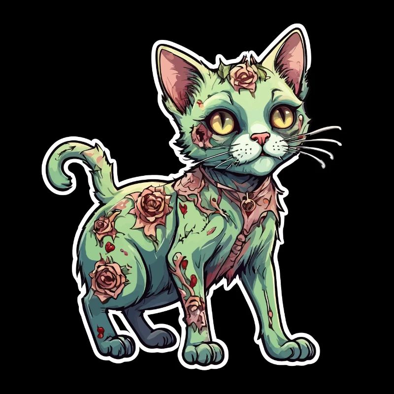 Illustration de chat zombie