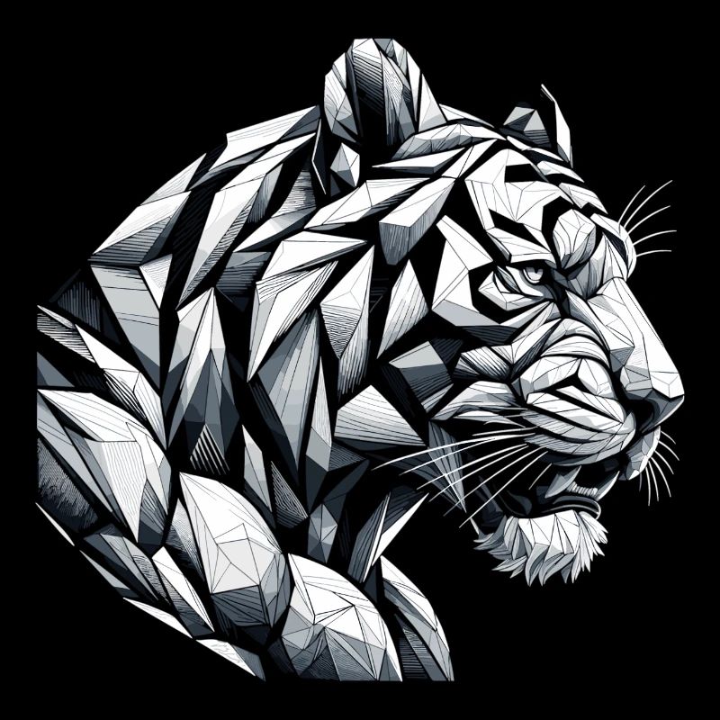 Tiger Head Geometric Geometry Gift